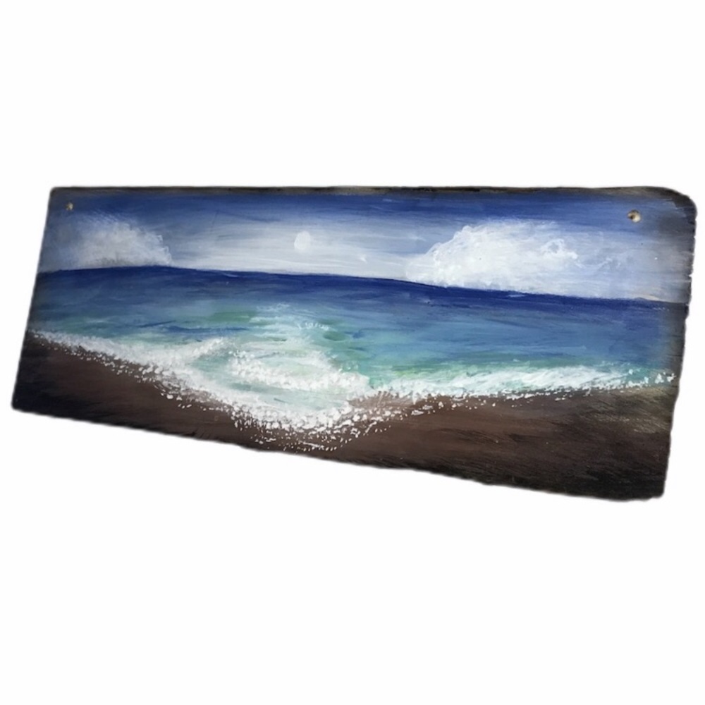 Acrylic beach  Hand painted Shingle